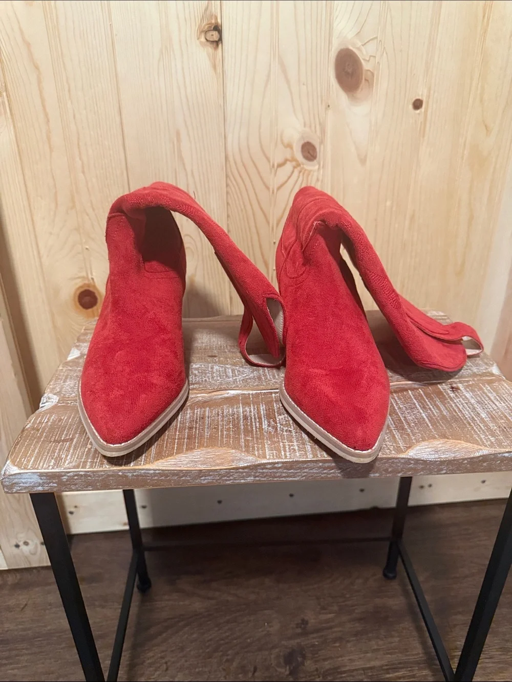 Women's Red Suede Western Boots